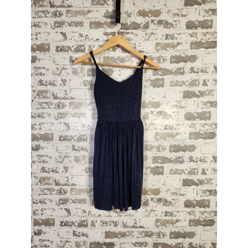 Hollister Navy Blue Glittery Dress Size‎ XS Skater Metallic Party Events